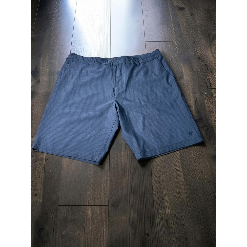 Hang Ten Hybrid Shorts Mens 38 Blue Striped Stretch Summer Beach Casual Surf